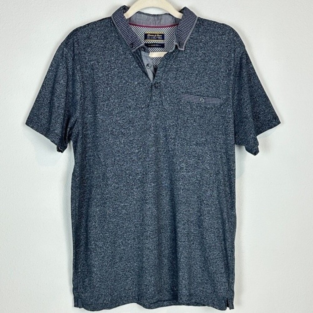 Denim & Flower Grey Slim Fit Short Sleeve Polo Shirt L